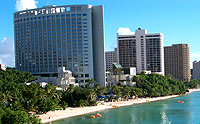 A few of the 5 star hotels lining the Northern end of Tumon Bay, Guam.